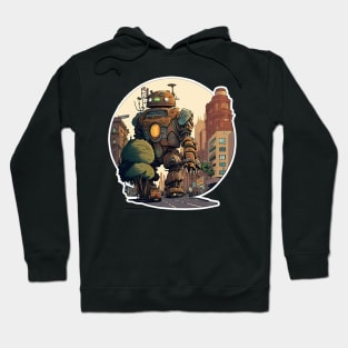 Giant Peaceful Robot Cartoon Design Hoodie